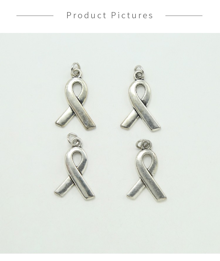 Awareness Ribbon Antique Silver Charm