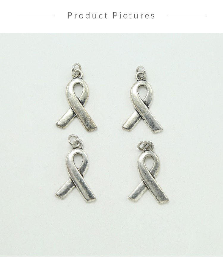 Awareness Ribbon Antique Silver Charm