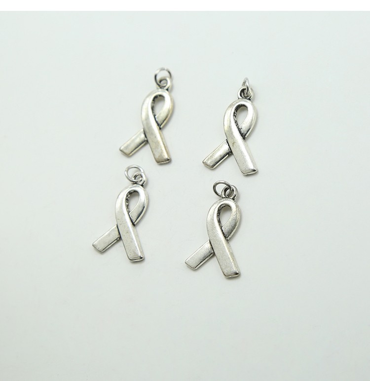 Awareness Ribbon Antique Silver Charm