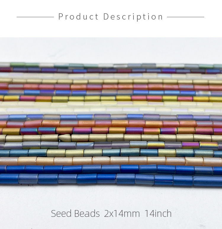 2x4mm Matte Finish Multi Color Tube Glass Beads