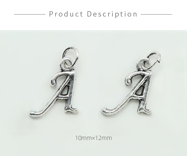 Letter A  Antique Silver Charm