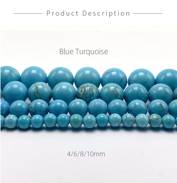 4/6/8/10mm Turquoise Round Beads