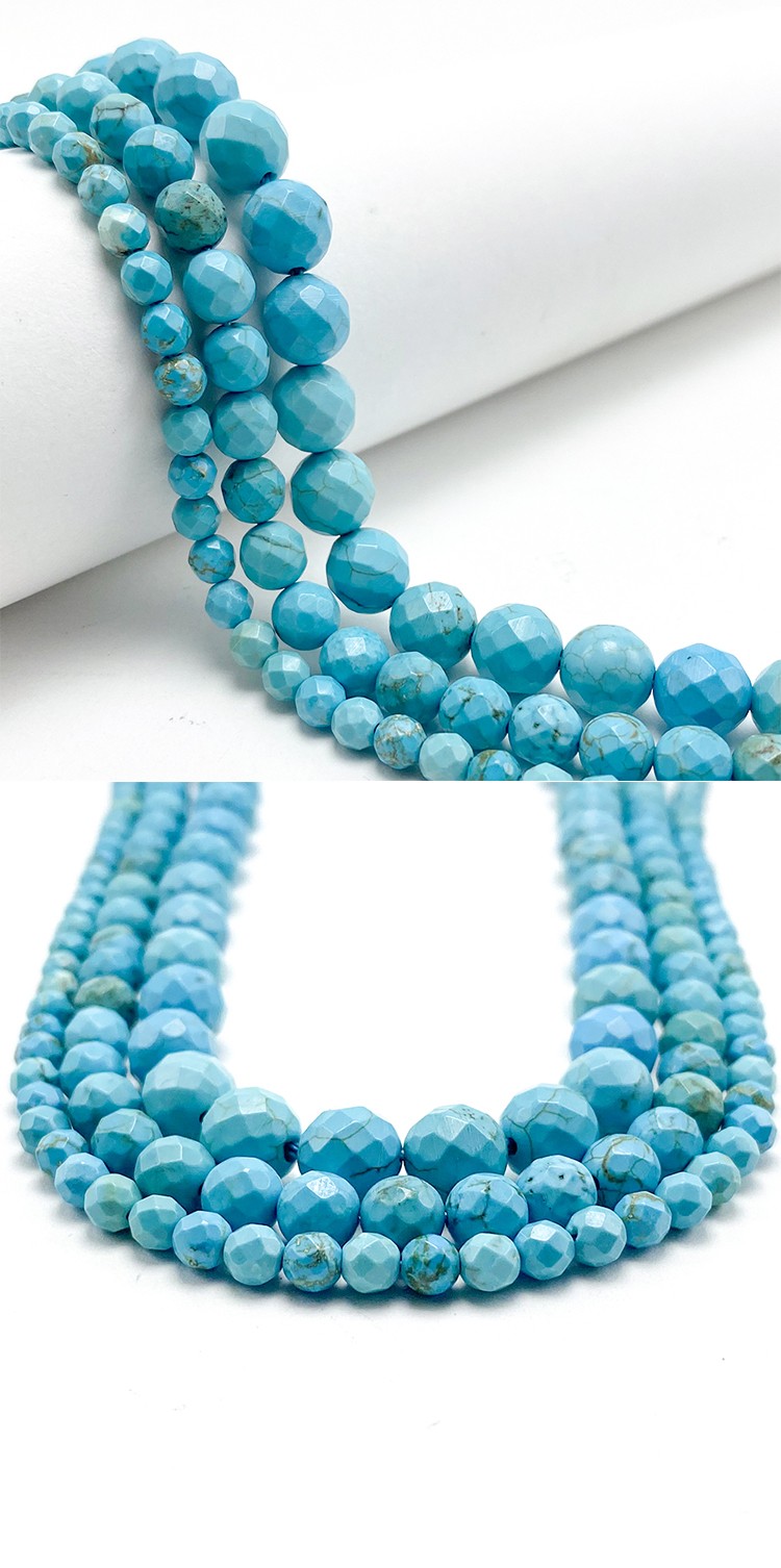 4/6/8/10mm Turquoise Faceted Round Beads