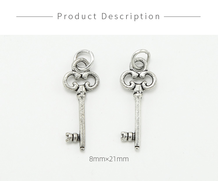 Key Antique Silver Charm