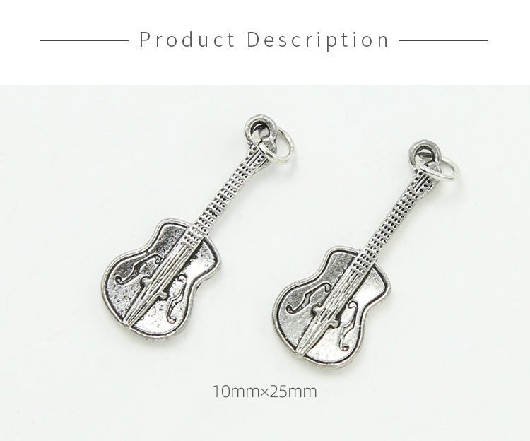 Guitar Antique Silver Charm