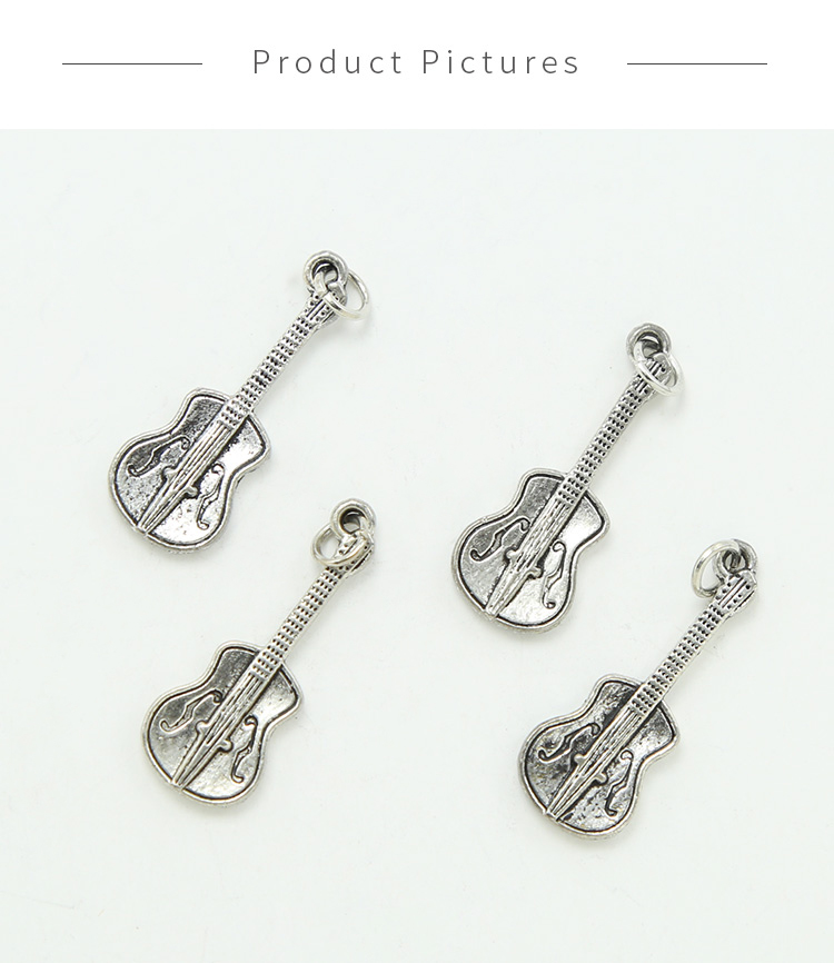 Guitar Antique Silver Charm