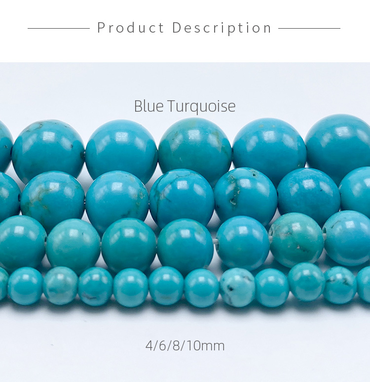 4/6/8/10mm Turquoise Round Beads