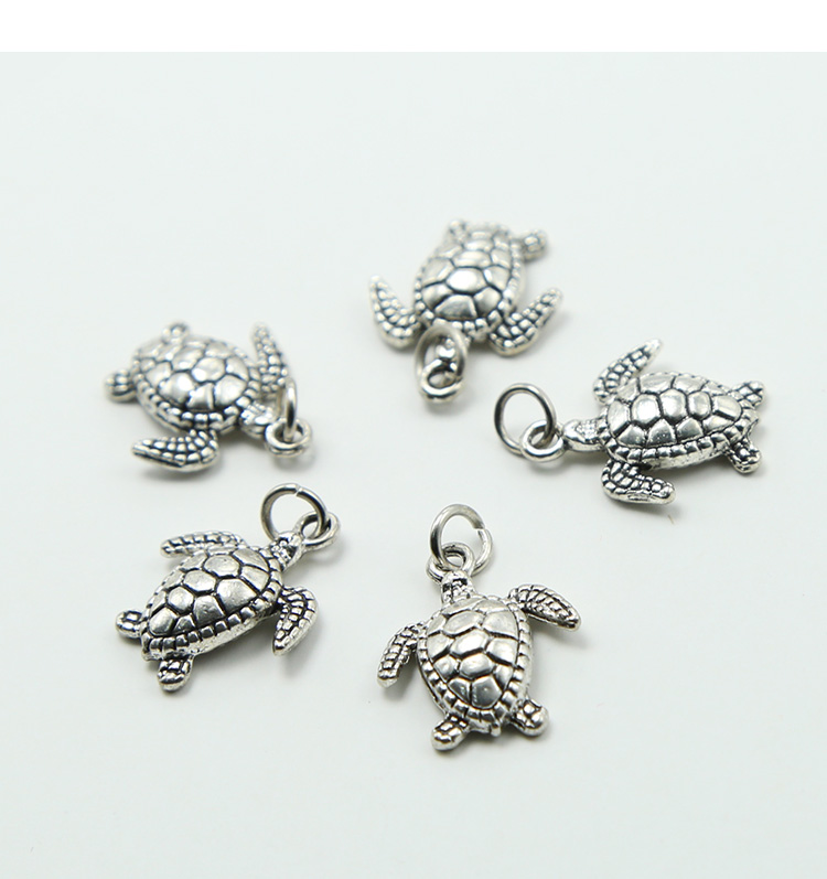 Sea Turtle Antique Silver Charm