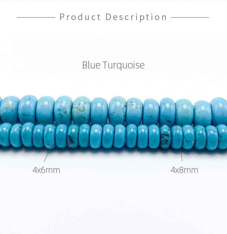 3*6mm Turquoise Faceted Rondelle Beads