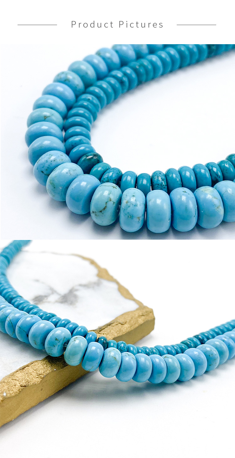 3*6mm Turquoise Faceted Rondelle Beads