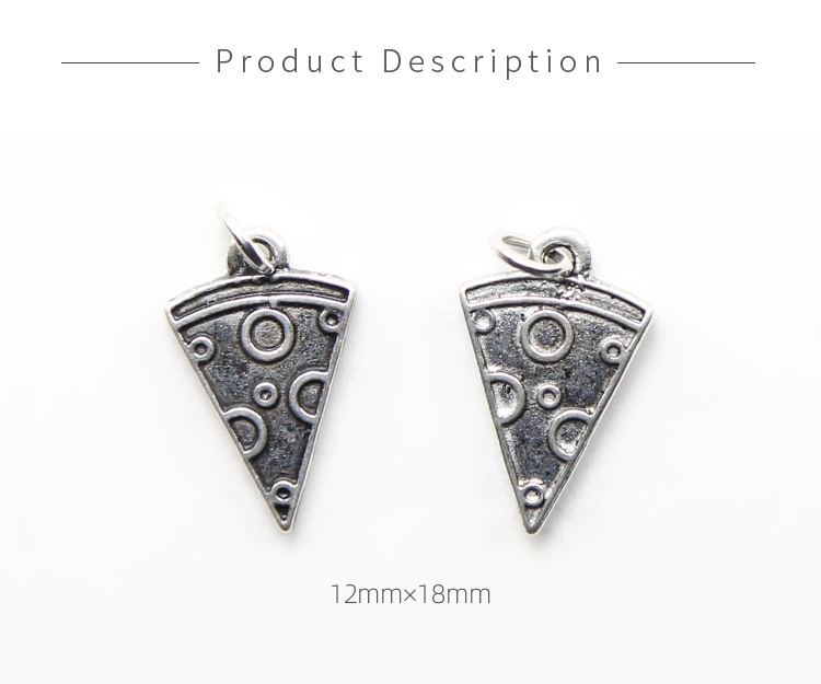 Pizza Antique Silver Charm