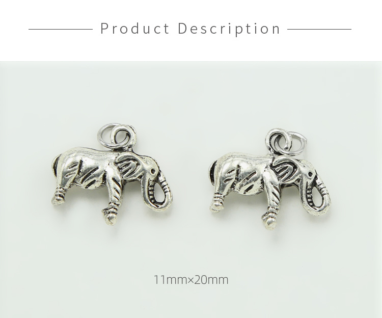 Elephant Antique Silver Charm