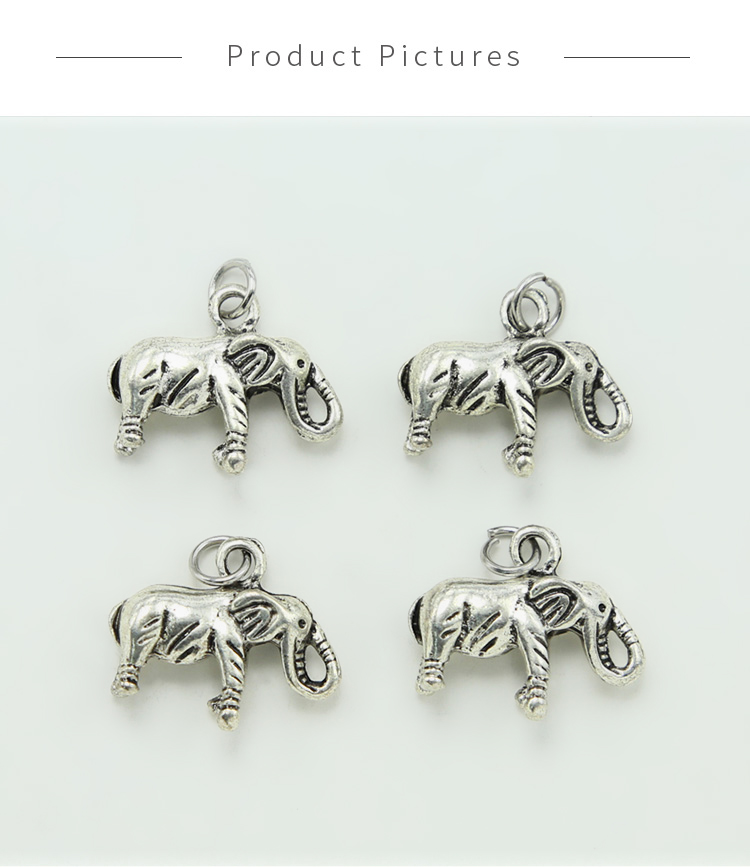 Elephant Antique Silver Charm