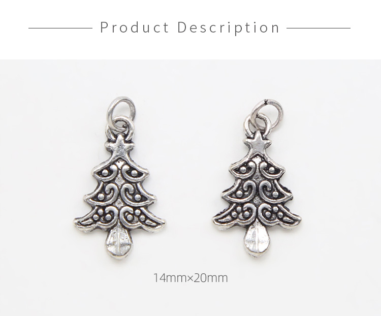 Christmas Tree Antique Silver Charm