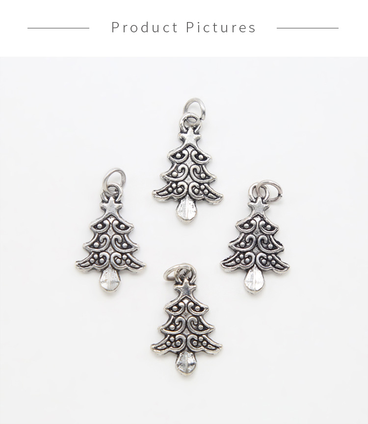 Christmas Tree Antique Silver Charm