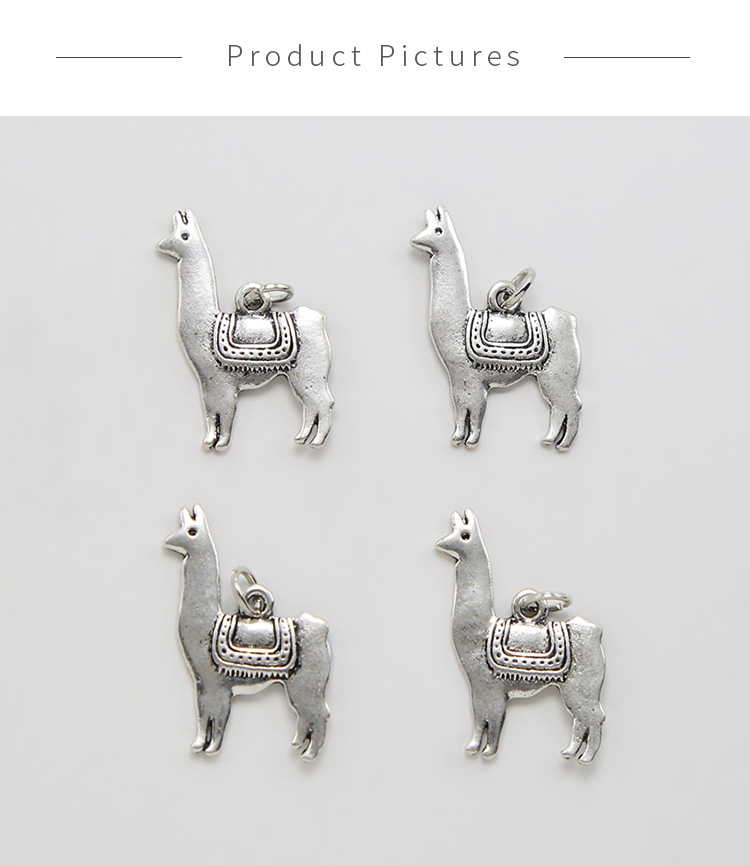 Llama Antique Silver Charm