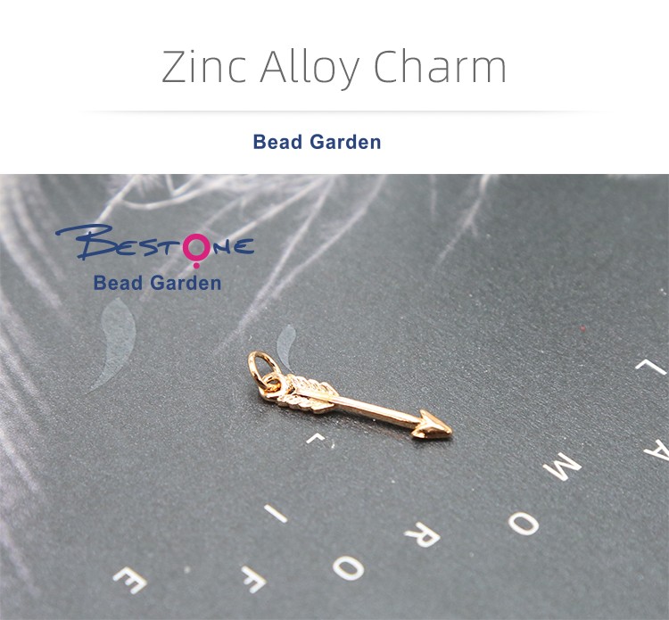 Arrow 14K Real Rose Gold Plated Charm