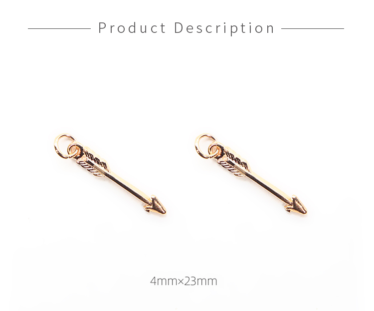 Arrow 14K Real Rose Gold Plated Charm