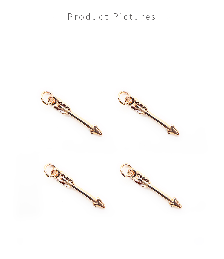 Arrow 14K Real Rose Gold Plated Charm