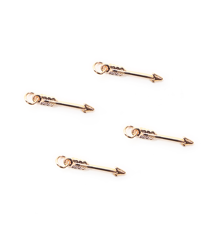 Arrow 14K Real Rose Gold Plated Charm