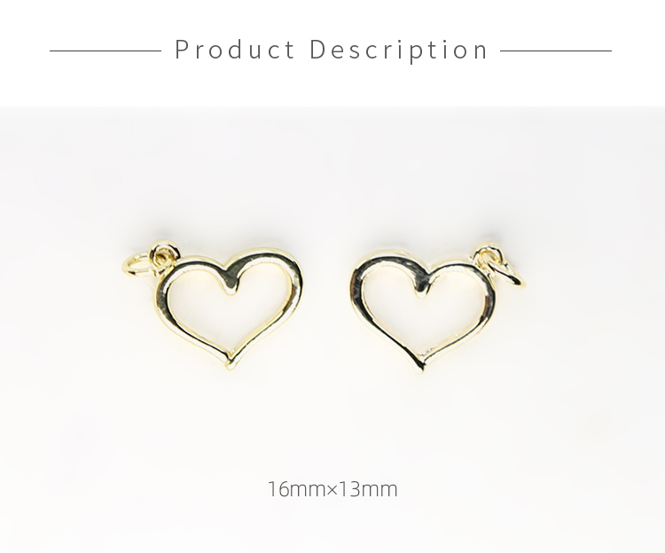 Open Heart 14K Real Rose Gold Plated Charm