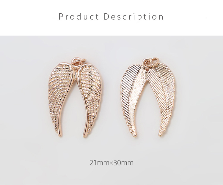 Wings 14K Real Rose Gold Plated Charm