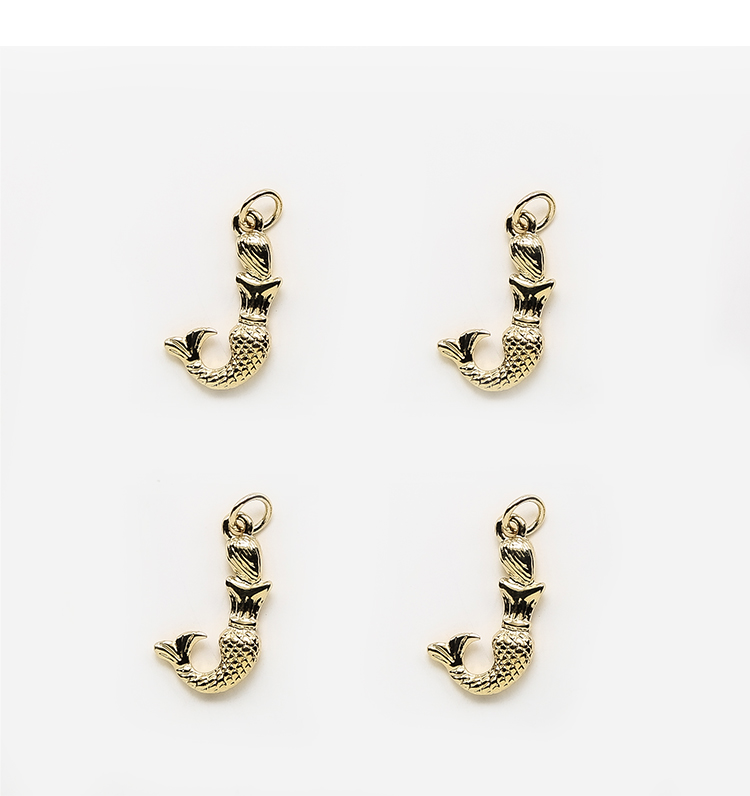 Mermaid 14K Real Gold Plated Charm