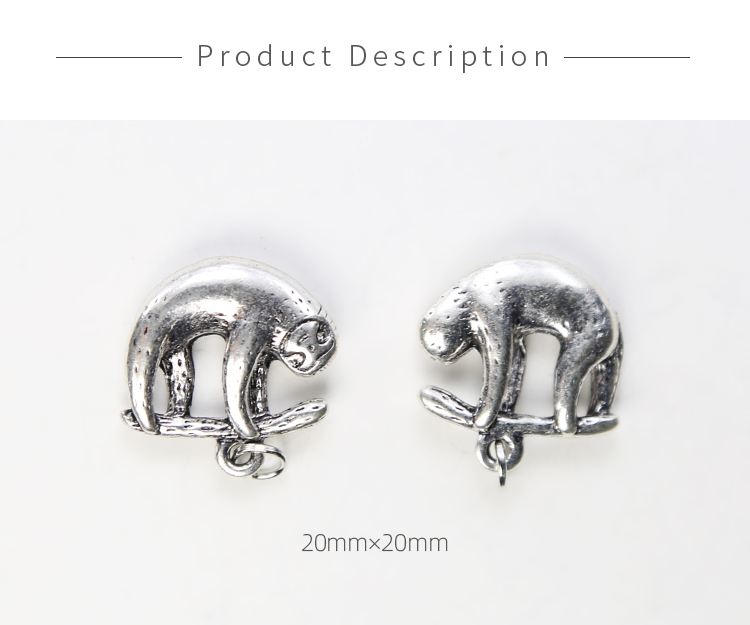 Sloth Antique Silver Charm