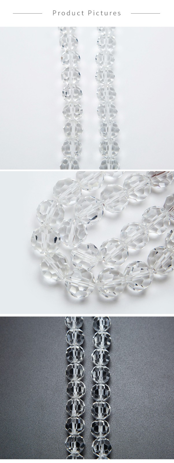 Faceted Round Crystal Glass Beads