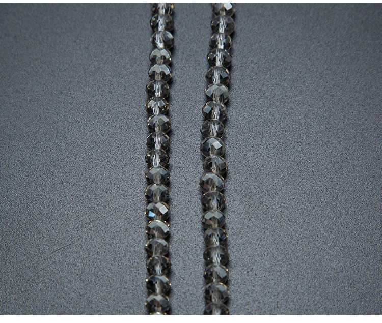 Transparent gray Faceted Rondelle Glass Beads