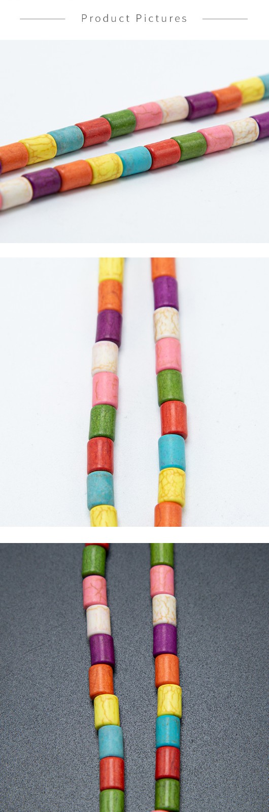 Multi Color Dyed Howlite Tube