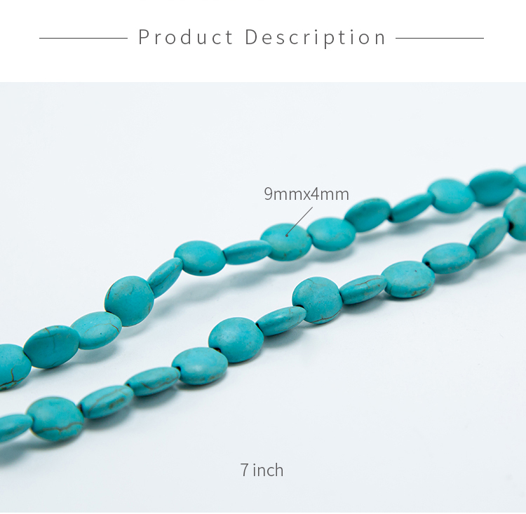 Dyed Howlite Flat Round Beads