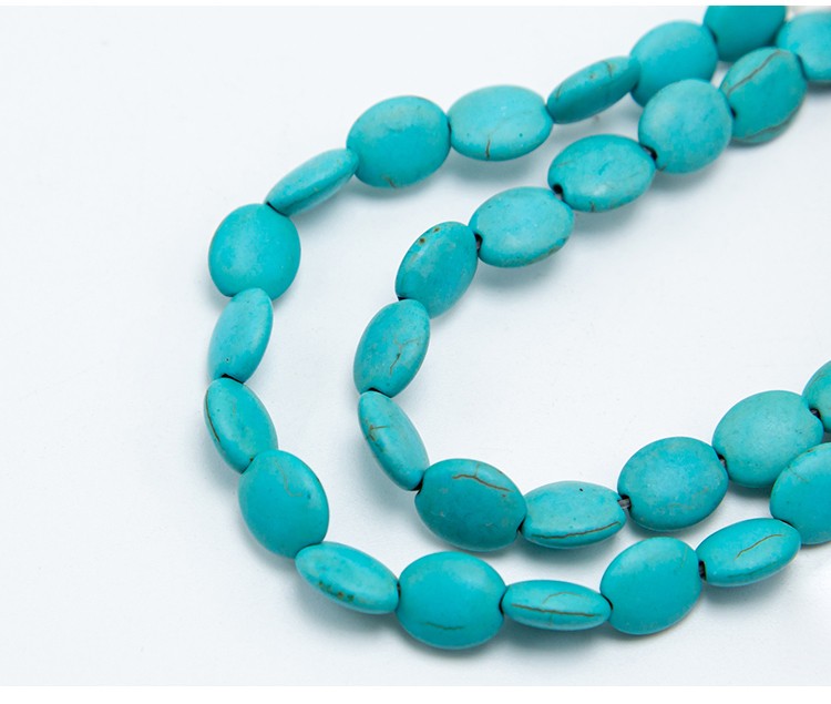 Dyed Howlite Flat Round Beads