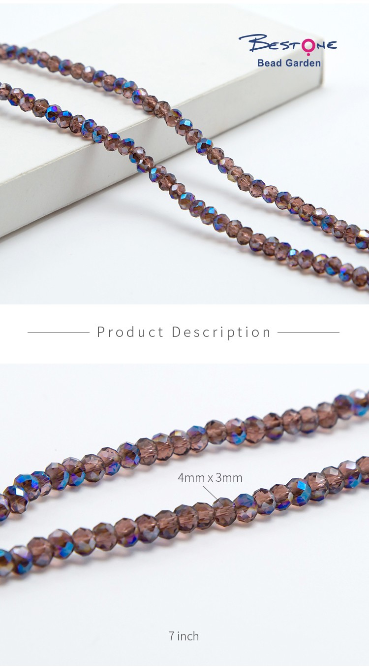 Purple and Half Blue Plated Glass Beads