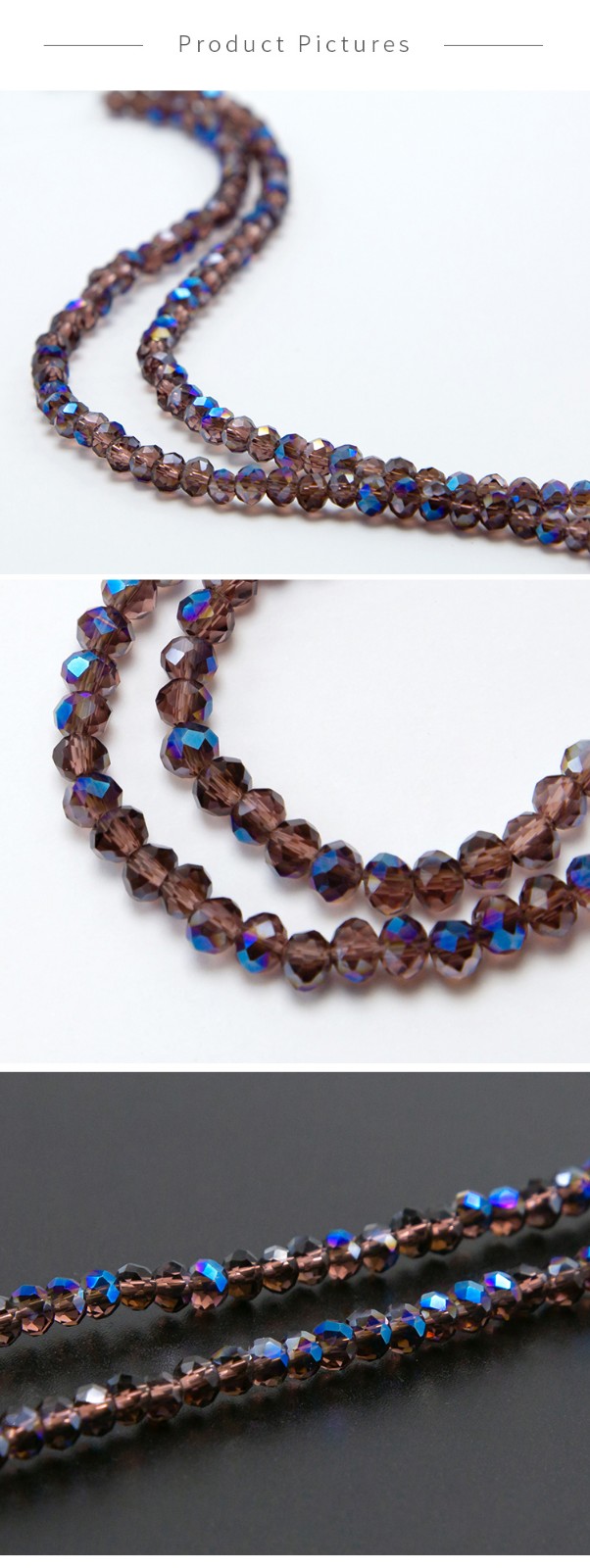 Purple and Half Blue Plated Glass Beads