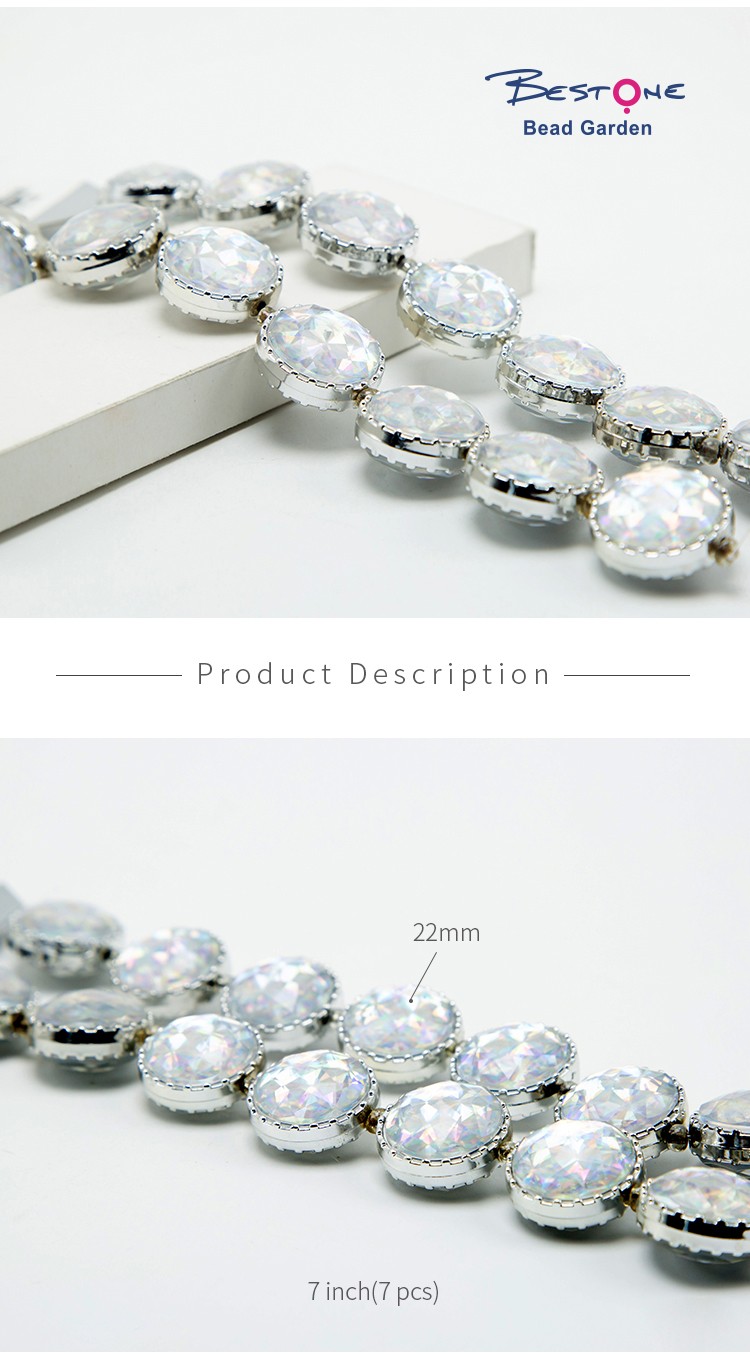 Cystal Faceted Cabochon Acrylic Lentil Beads