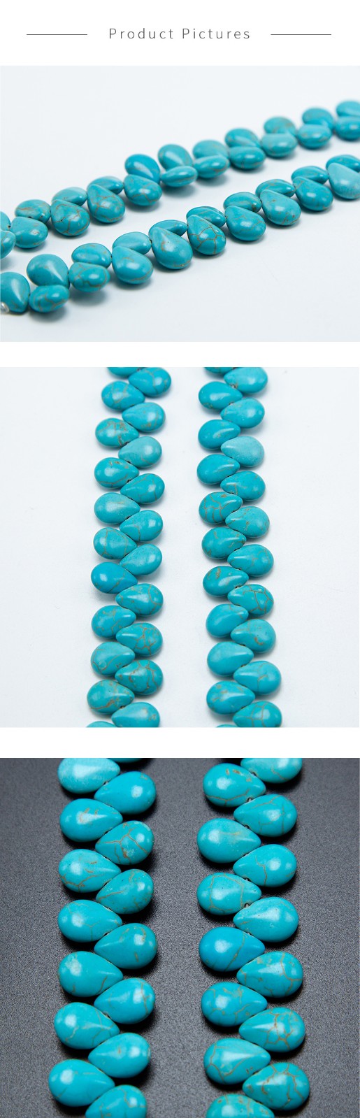 Dyed Howlite Flat Teardrop Beads