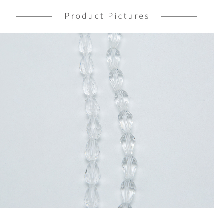 Transparent with AB Iris Glass Beads Faceted Teardrop Beads