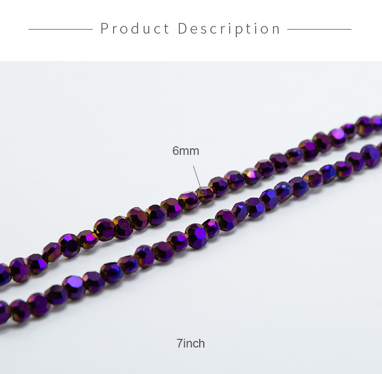 Purple Glass Beads Faceted Lentil Beads