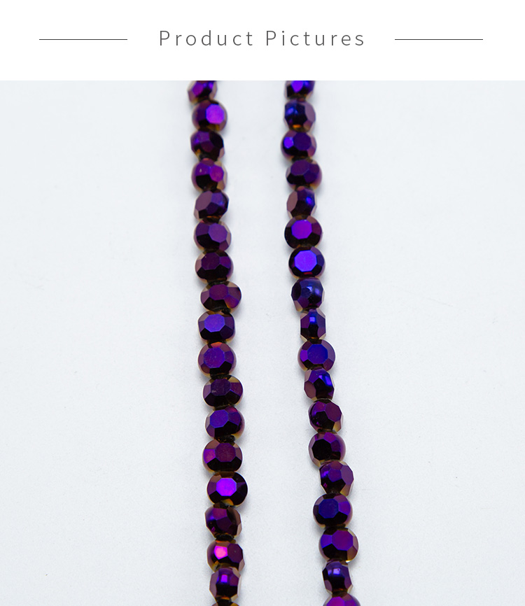 Purple Glass Beads Faceted Lentil Beads