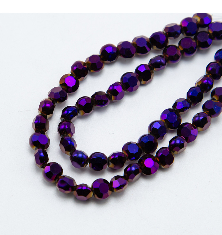 Purple Glass Beads Faceted Lentil Beads