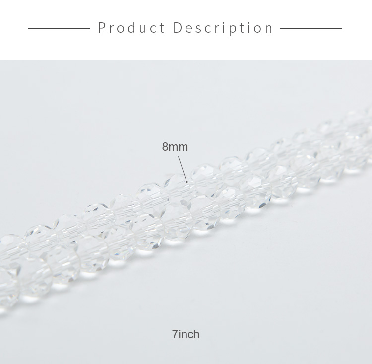 Clear Faceted Round Glass Beads