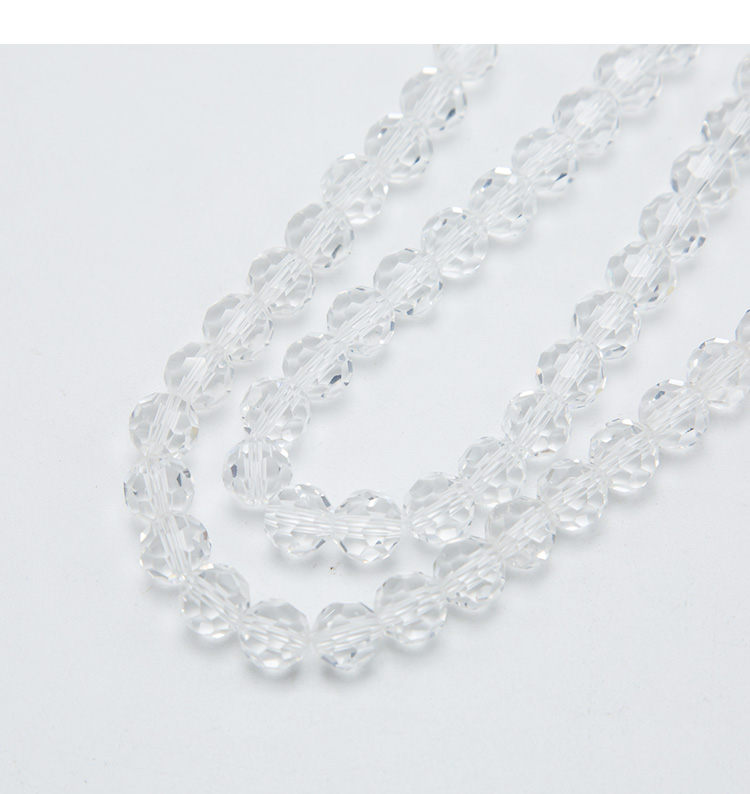 Clear Faceted Round Glass Beads