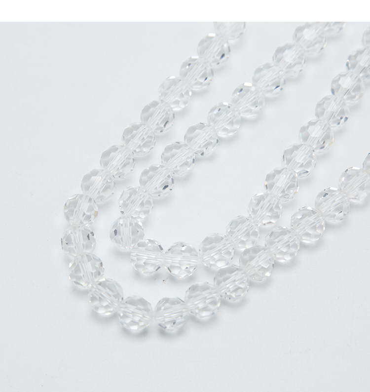 Clear Faceted Round Glass Beads