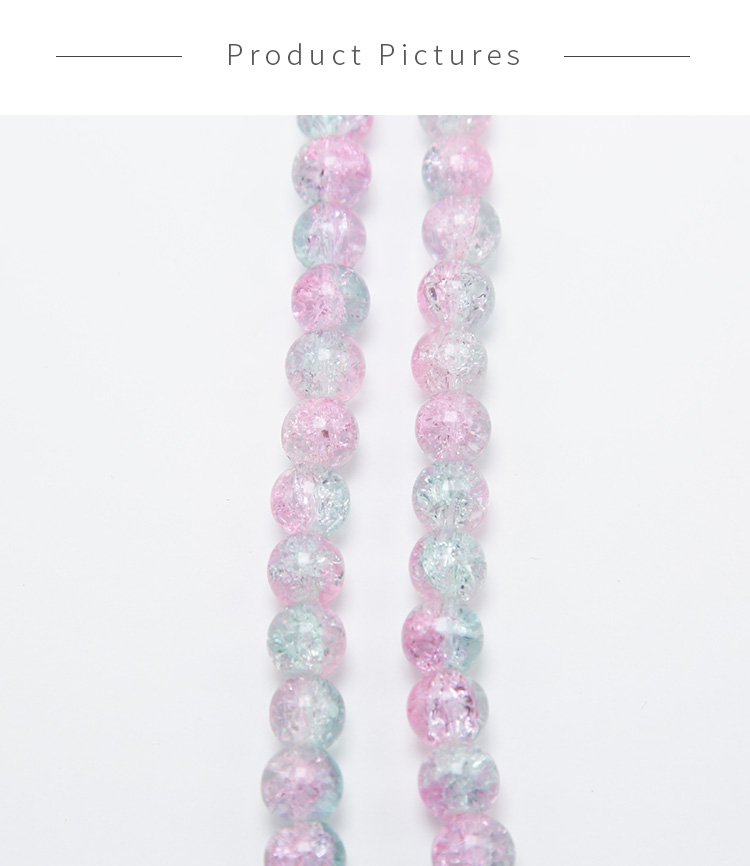 Pink and Blue Crackle Beads Round Glass Beads