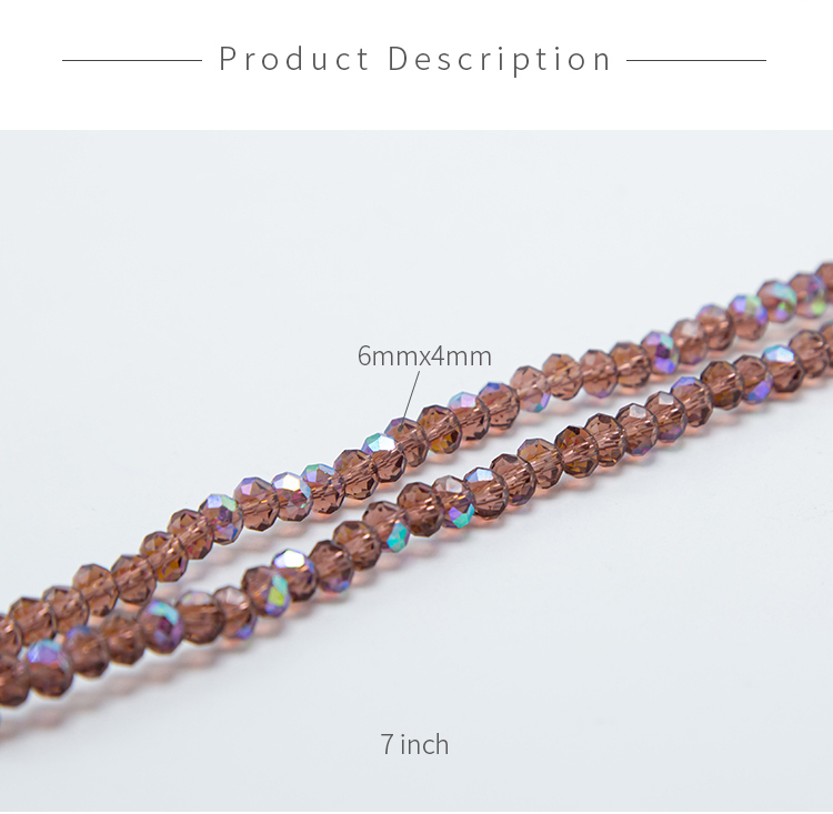 Purple with AB Iris Faceted Rondelle Glass Beads