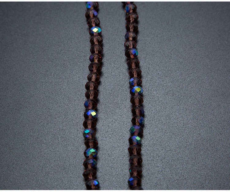 Purple with AB Iris Faceted Rondelle Glass Beads