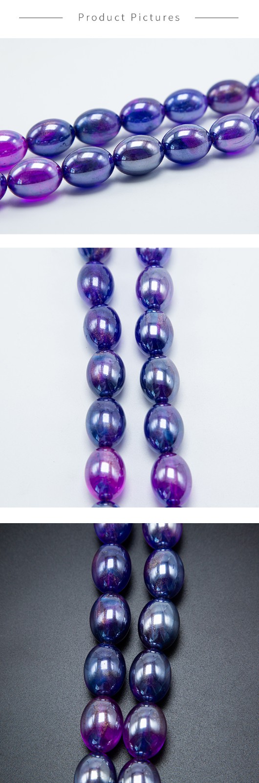 Purple Acrylic Oval Beads