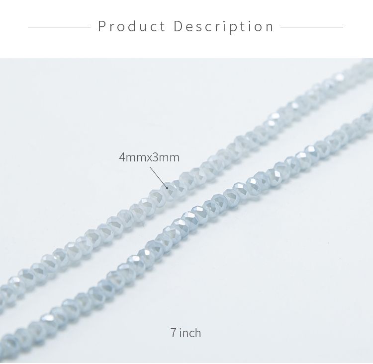 Transparent Gray Faceted Rondelle Glass Beads