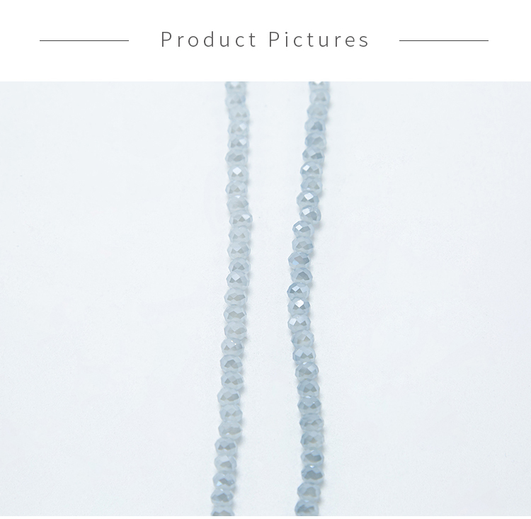 Transparent Gray Faceted Rondelle Glass Beads